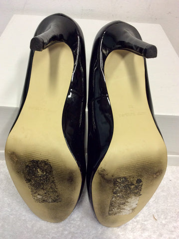 ANN TAYLOR BLACK PLACK PATENT HEELS SIZE 4.5 / 37.5