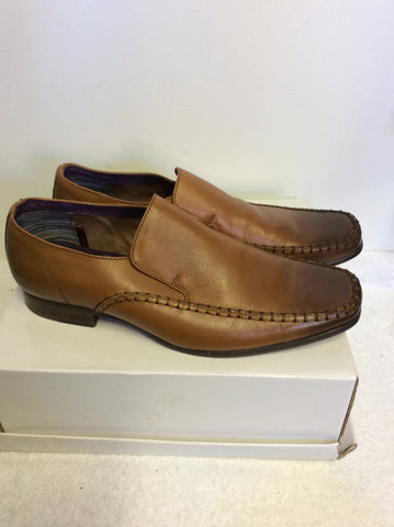 FIRE TRAP LIGHT BROWN/ TAN LEATHER SLIP ON SHOES SIZE 7/ 41