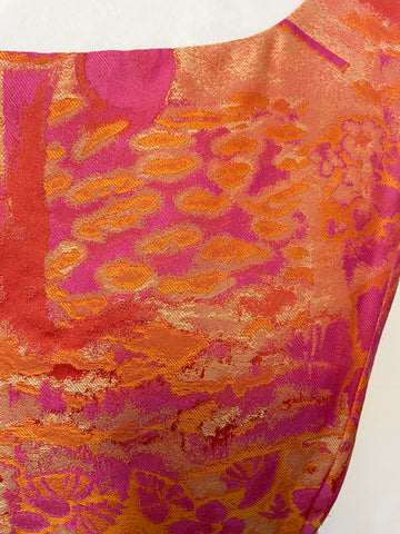 STEILMANN PINK & ORANGE FLORAL PRINT SLEEVELESS PENCIL DRESS & JACKET SUIT  SIZE 14