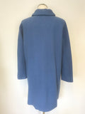 BODEN INGRID BLUE WOOL BLEND MID LENGTH COAT SIZE 14
