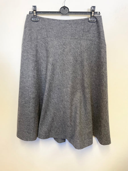 HOBBS GREY WOOL MIX FLARED SKIRT SIZE 12