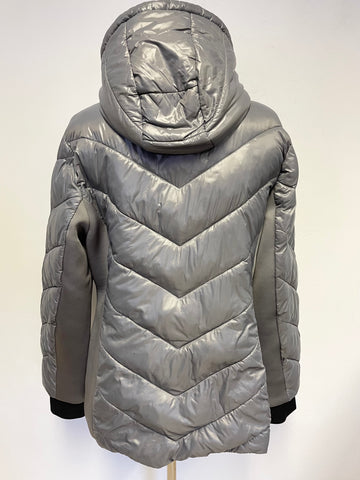 MICHAEL KORS SILVER GREY PADDED HOODED JACKET SIZE L