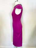 TED BAKER ELENNA MAGENTA SLEEVELESS PENCIL DRESS  SIZE 2 UK 10