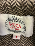 AVOCA ORIGIN BROWN HERRINGBONE WOOL BLEND JACKET SIZE 1 UK 8/10