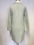 MARCCAIN PALE GREEN WOOL LONG SLEEVE SHIFT DRESS SIZE N1 UK 8