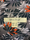 WHITE STUFF GREY,TEAL,WHITE & ORANGE PRINT WRAP STYLE JERSEY DRESS SIZE 10