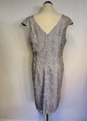 BRAND NEW GINA BACCONI SILVER GREY LACE SPECIAL OCCASION DRESS SIZE 18
