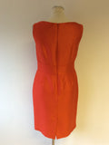 MINUET PETITE ORANGE WOOL & SILK BLEND PENCIL DRESS SIZE 14