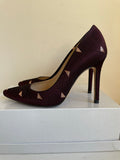 LK BENNETT FERN RUBY JACQUARD FABRIC & LEATHER HEELS SIZE 4/37