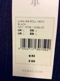 BRAND NEW HOBBS LARA BLACK MERINO WOOL POLO NECK JUMPER SIZE L