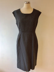 AQUASCUTUM BLACK & WHITE SPOTTED DRESS SIZE 12
