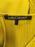 LUISA CERANO MUSTARD PLEATED LONG SLEEVE BLOUSE SIZE 12