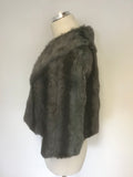 BRAND NEW Y-KEN BWLLAGIO GREY RABBIT FUR SHORT SPECIAL OCCASION JACKET SIZE M
