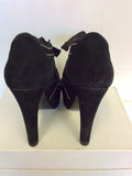 KURT GEIGER BLACK SUEDE PEEPTOE PLATFORM HEELS SIZE 6/39