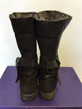 STUART WEITZMAN BLACK MOLESKIN LEATHER WRAP ELEPHANT BOOTS SIZE 6/39