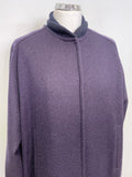 DESIGNER THIERRY COLSON PARIS PURPLE WOOL LONG COAT SIZE L
