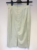 JOSEPH JANARD PALE GREEN COTTON & SILK PENCIL SKIRT & JACKET SUIT SIZE 10