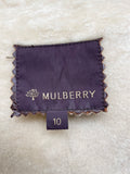 MULBERRY DARK BROWN LEATHER SHEEPSKIN KNEE LENGTH COAT SIZE 10