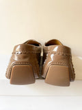 LK BENNETT LATE BROWN PATENT LEATHER LOAFERS SIZE 7.5/41