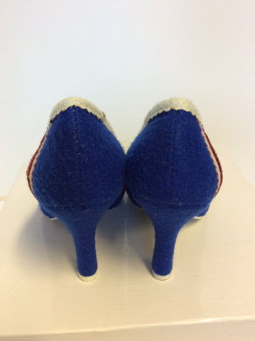 BRAND NEW EX DISPLAY IRREGULAR CHOICE UNION JACK HEELS SIZE 5/38