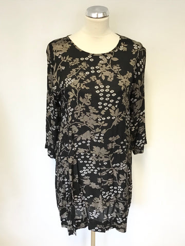 THE MASAI CLOTHING COMPANY FLORAL PRINT 3/4 SLEEVE DRESS SIZE M