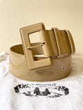 BRAND NEW LK BENNETT CAMEL PATENT LEATHER BELT SIZE S