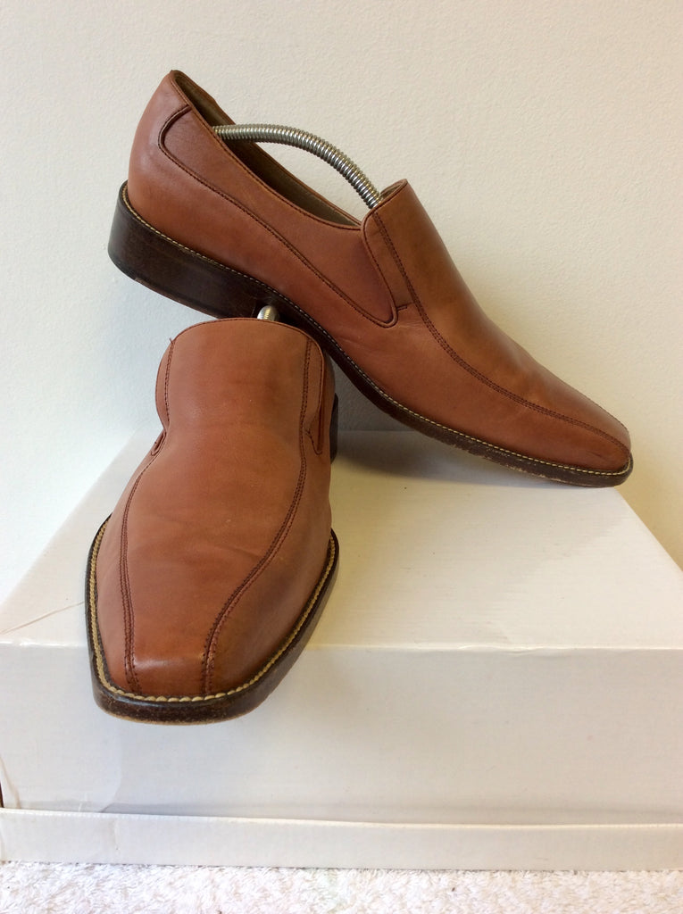 AZOR TAN LEATHER SLIP ON SHOES SIZE 10 44 Whispers Dress Agency