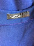 MARCCAIN DARK BLUE SHEER SIDE TRIM BODYCON DRESS SIZE N4 UK 14