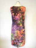 BRAND NEW OUI MOMENTS MULTICOLOURED BEAD NECKLINE SLEEVELESS DRESS SIZE 14