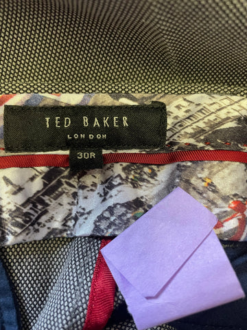 TED BAKER FARAMIR GREY FLECK COTTON BLEND SINGLE BREASTED SUIT SIZE 2 FIT 38/30