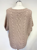 MASSIMO DUTTI MAUVE SHORT SLEEVED ALPACA & WOOL BLEND JUMPER SIZE XL