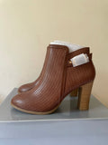 BRAND NEW WALLIS ALICANTE TAN HEELED ANKLE BOOTS SIZE 5/38