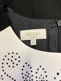 HOBBS BLACK & IVORY BODICE PANEL SLEEVELESS PENCIL DRESS SIZE 14