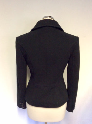 HOBBS BLACK WOOL & CASHMERE BLEND JACKET SIZE 10