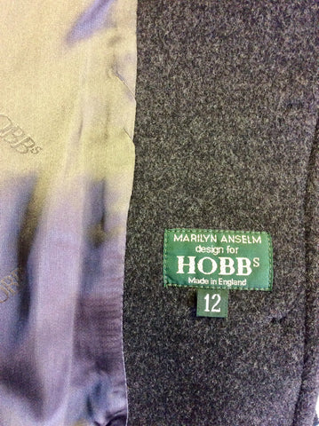 HOBBS DARK GREY WOOL & CASHMERE JACKET SIZE 12