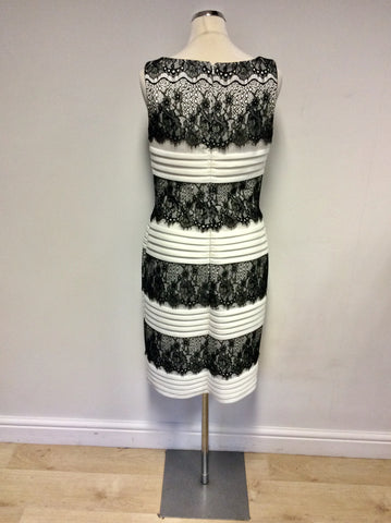 SARA BERNSHAW WHITE & BLACK LACE SPECIAL OCCASION DRESS SIZE 14