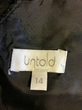 UNTOLD BLACK APPLIQUÉ FLOWERS SPECIAL OCCASION DRESS SIZE 14