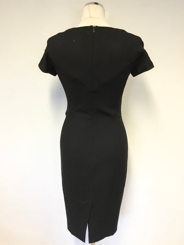 FRENCH CONNECTION BLACK SWEETHEART NECKLINE CAP SLEEVE PENCIL DRESS SIZE 10