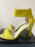 KAREN MILLEN YELLOW SUEDE REAR ZIP FASTEN STRAPPY HEEL SANDALS SIZE 5/38