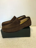 BARBOUR DARK BROWN SUEDE LOAFERS SIZE 9/43