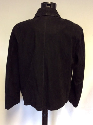 MULBERRY BLACK SUEDE ZIP UP JACKET SIZE L