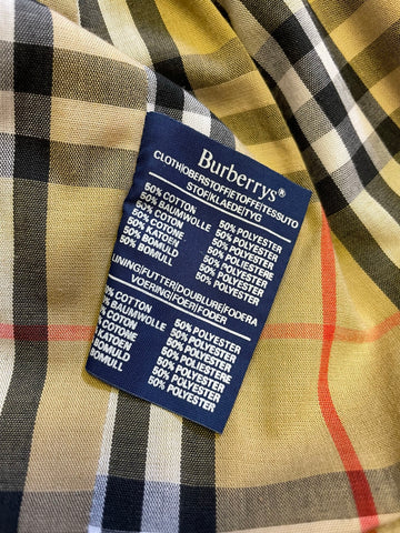 VINTAGE BURBERRY BEIGE LINED COTTON ZIPPED UP CASUAL JACKET SIZE M