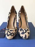 BRAND NEW ARMANI JEANS LEOPARD PRINT SUEDE & PATENT LEATHER HEELS SIZE 3.5/36