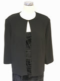BRAND NEW MARINA RINALDI BLACK SILK & VELVET DESIGN LONG DRESS & JACKET SIZE 25 UK 20