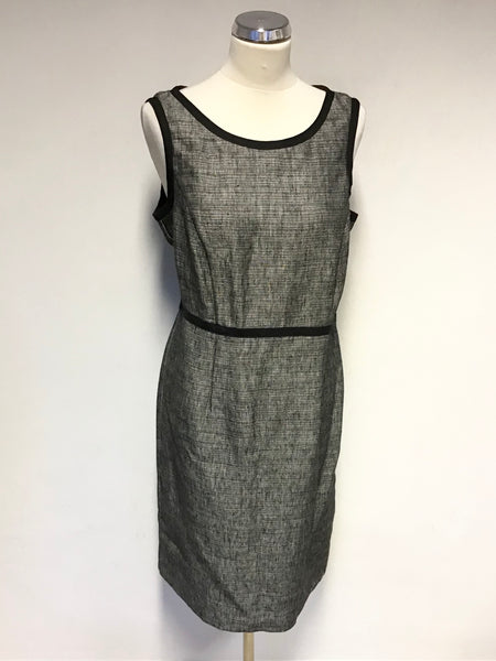 BRAND NEW MARKS & SPENCER BLACK & GREY MARL SLEEVELESS SHIFT DRESS SIZE 16