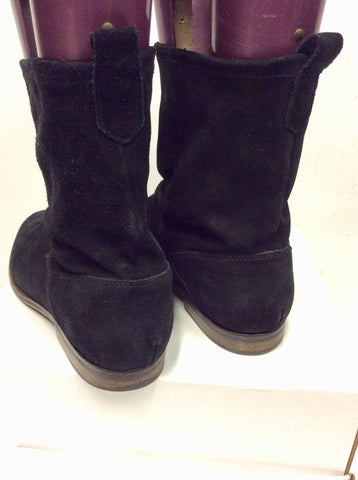 OFFICE BLACK SUEDE FLAT ANKLE BOOTS SIZE 5/38