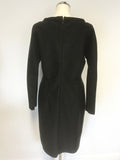 COS BLACK BOAT NECKLINE LONG SLEEVE DRESS SIZE M