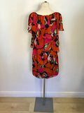 TED BAKER BOLD FLORAL PRINT TIERED LAYER DRESS SIZE 2 UK 10/12