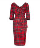 BRAND NEW BOMBSHELL RED TARTAN CONFIDENT HOURGLASS DRESS SIZE 12