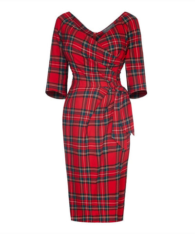 BRAND NEW BOMBSHELL RED TARTAN CONFIDENT HOURGLASS DRESS SIZE 12
